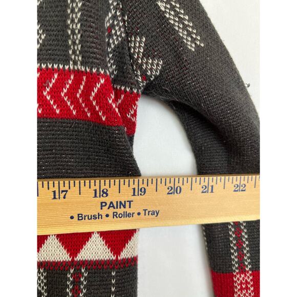 Billabong Women Small Gray/Red Southwestern Boho Open Front Cardigan - Picture 4 of 5